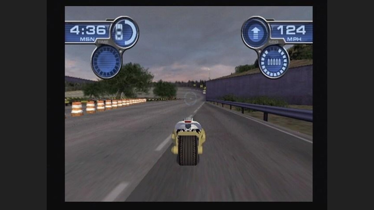 Your car turns into this bike when you take too much damage.