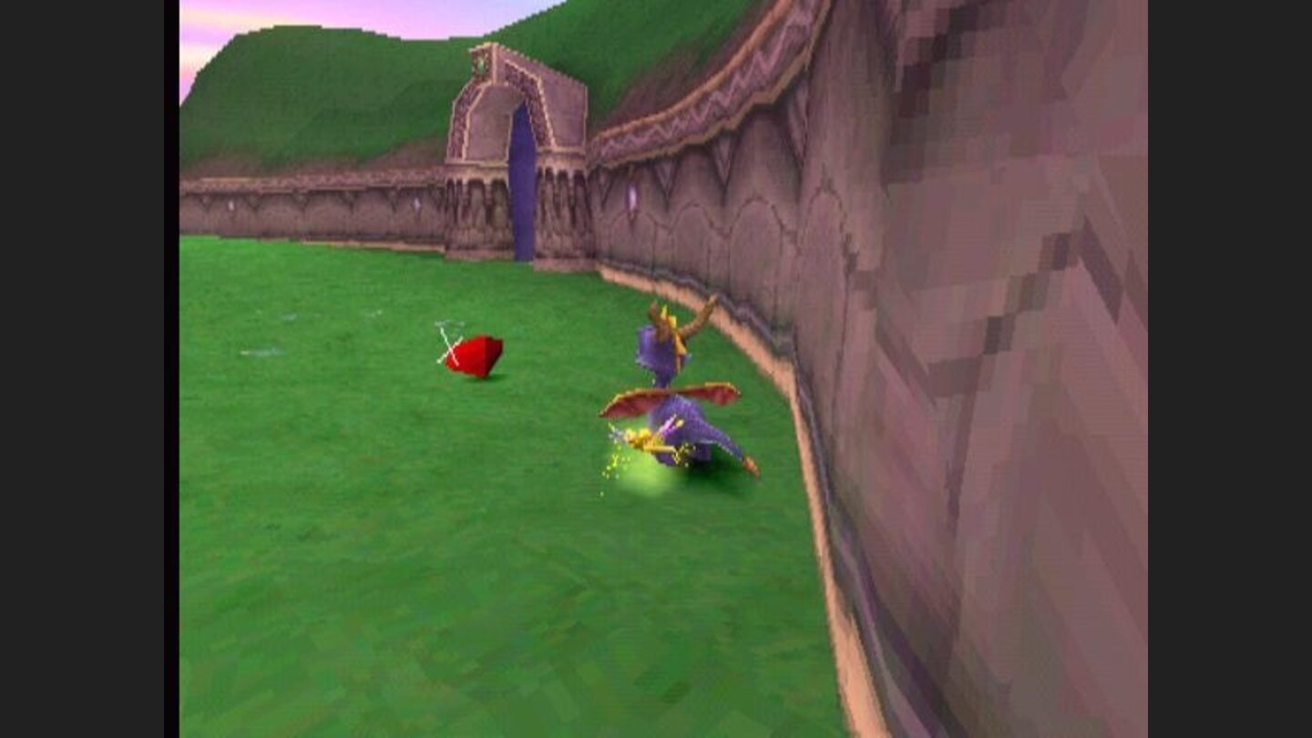 Like Mario eats gold, Spyro eats those little red pieces (also green, blue and transparent ones, which cost more)