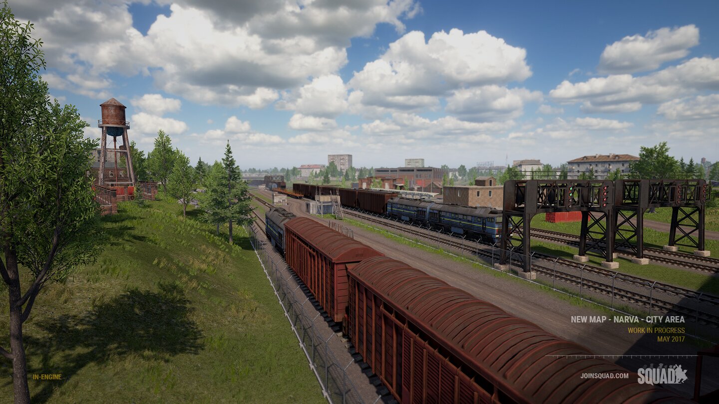 Noch ist das Angebot an Maps nicht ganz so üppig wie in Project Reality, aber der geistige Erbe Squad erweitert sein vielfältiges Angebot stetig, wie im Mai 2017 mit der Narva-Karte.