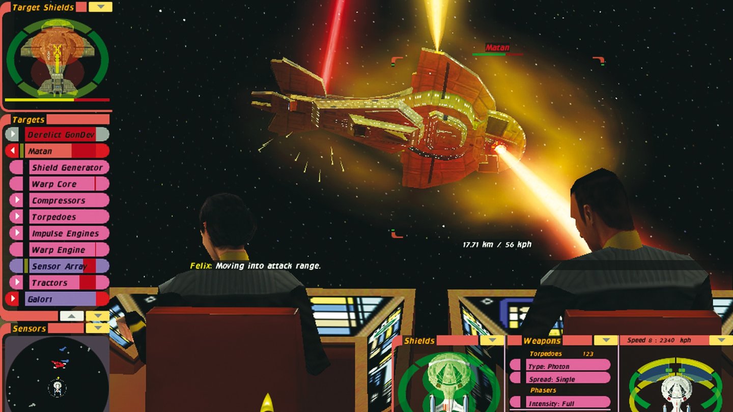 Star Trek: Bridge Commander (2002)Beim strategischen Schiffsimulator aus der X-Wing-Werkstatt Totally Games nehmen wir im Kapitänssessel Platz. Interessante Story, prima Trek-Atmosphäre und ein eher gemächlicher Spielablauf.