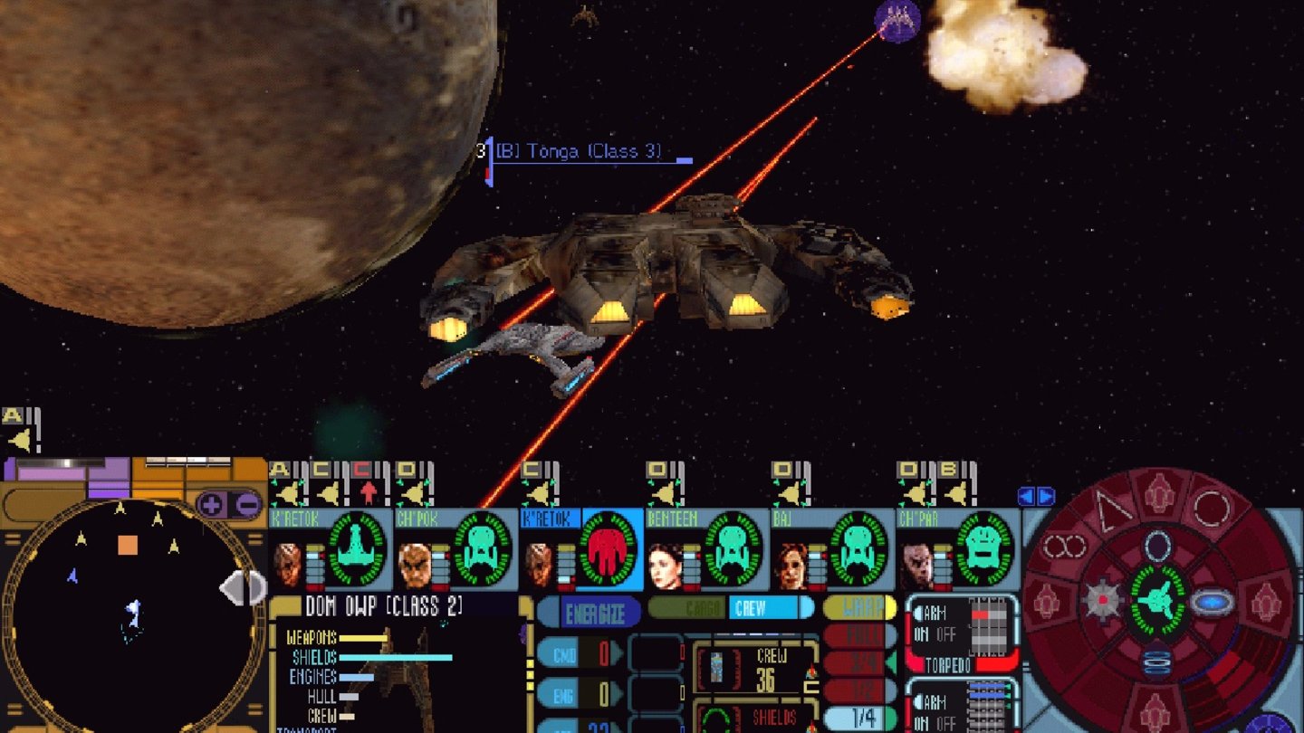 Star Trek: Deep Space Nine - Dominion Wars (2001)Wir basteln uns eine Miniflotte mit sechs Schiffen und steuern sie in unübersichtlichen Raumschlachten. Dominion Wars setzt sich zwischen die Genrestühle Echtzeittaktik und Simulation.