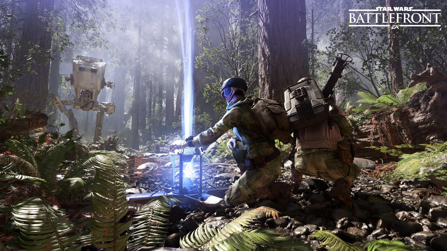 Star Wars: BattlefrontDer AT-ST-Walker links spielt die Hauptrolle im neuen Modus »Walker Assault« für bis zu 40 Spieler.