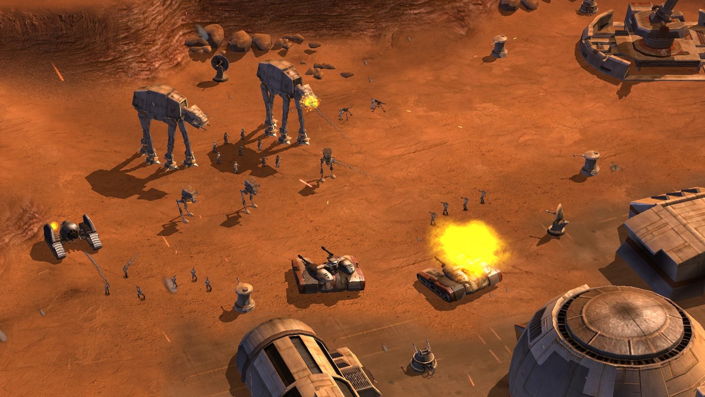 Star Wars: Empire at War (2006)Command-&-Conquer-Veteranen ist das bis heute überzeugendste Star-Wars-Strategiespiel zu verdanken. Raumschlachten, Bodeneinsätze und strategische Truppenverteilung auf der Galaxiskarte sind spannend, auf langwierige Bauvorhaben wird verzichtet. Dank ausgewogener Einheiten-Balance und solider KI immer noch spielenswert.