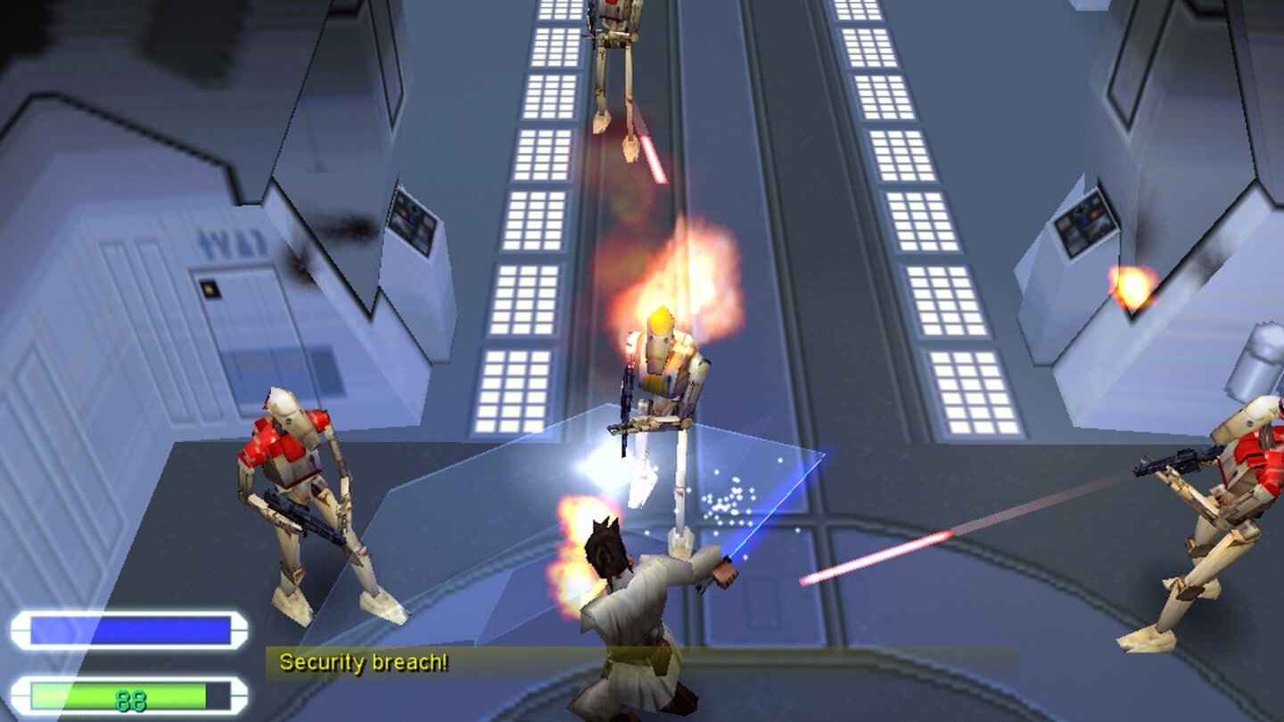 Star Wars: Episode 1 - The Pantom Menace (1999)Pünktlich zum US-Kinostart von Episode 1 kann man die Filmhandlung in diesem Action-Adventure durchspielen – ein eher zweifelhaftes Vergnügen.»Millionen Seelen schreien gepeinigt auf, nachdem sie dieses Spiel installiert haben«,so lautetdamals Heinrich Lenhardts Fazit zur uninspirierten Baller-Plattformhüpferei mit oftmals nervigem Leveldesign.