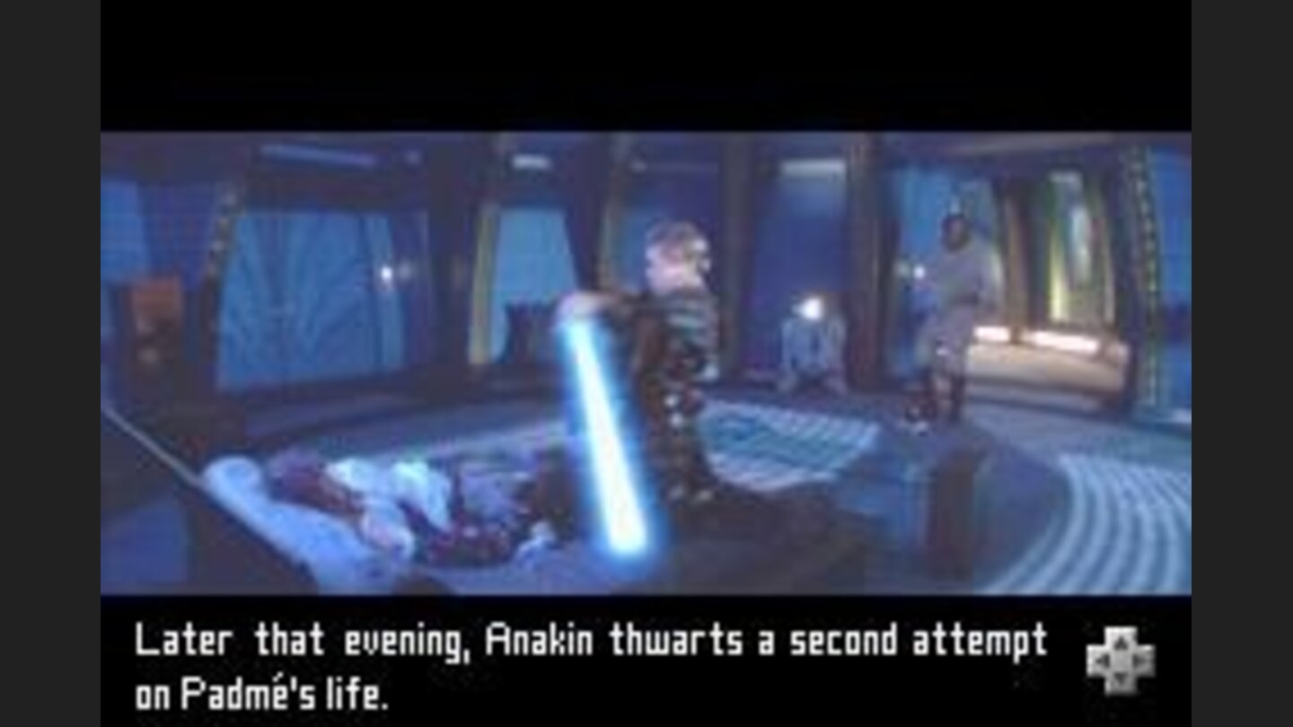 Introduction cut-scene ? Anakin Skywalker saves Padmé from the danger.