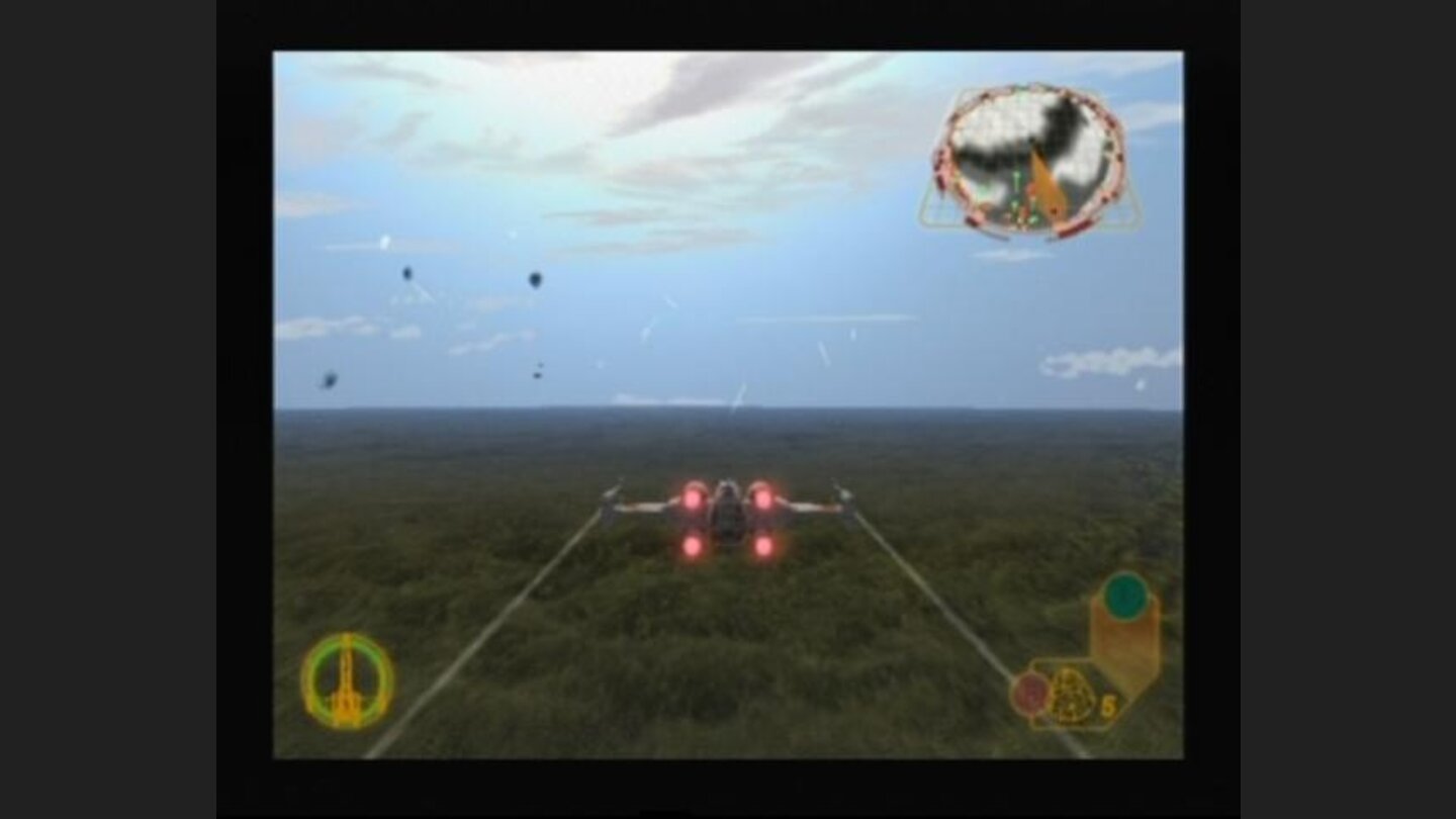 Note how the X wings become flat when you suddenly increase your speed