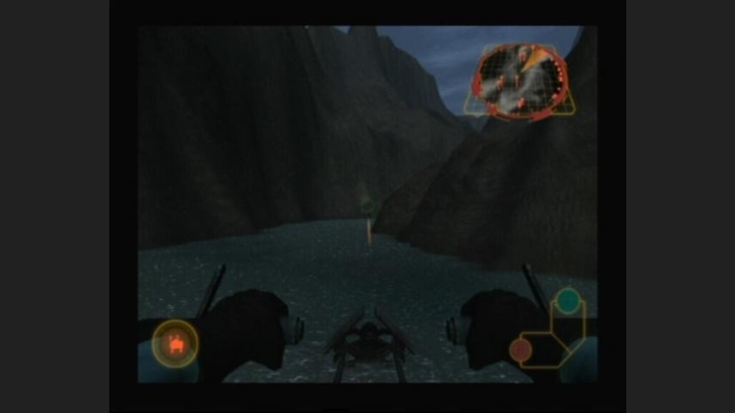 Luke on a stolen speeder through the river canyon full of imperial drones