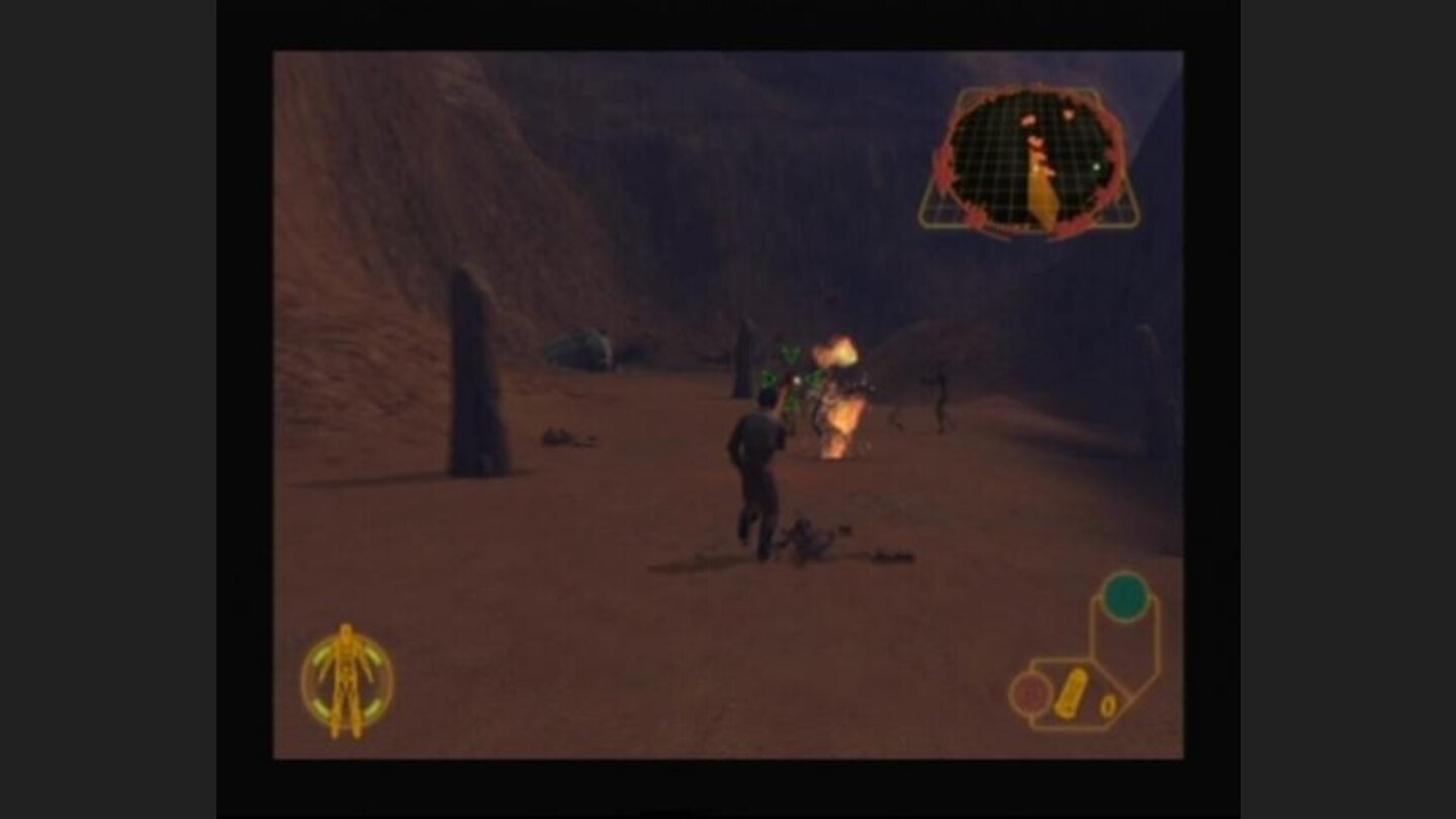Luke is running through the hordes of imperial droids while trying to protect R5
