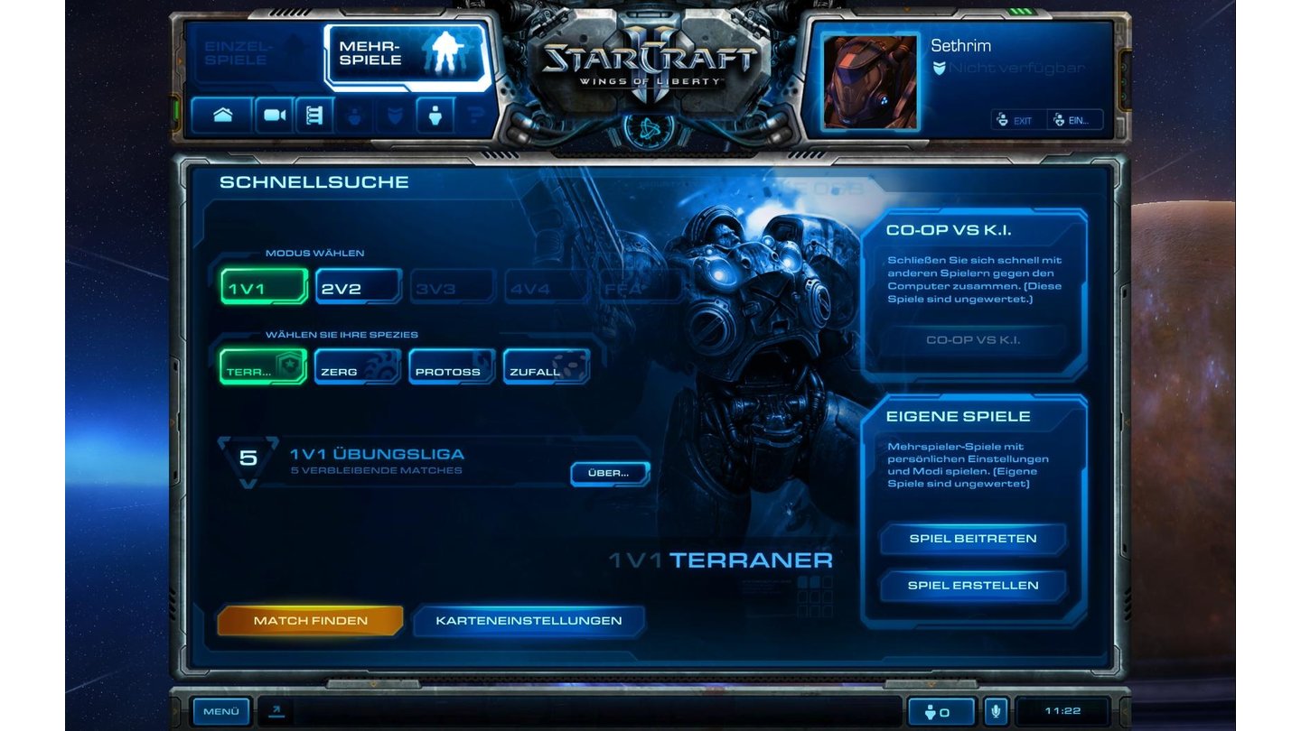 StarCraft 2 - Beta-ScreenshotsUnd danach dann der entsprechenden Liga zugewiesen.