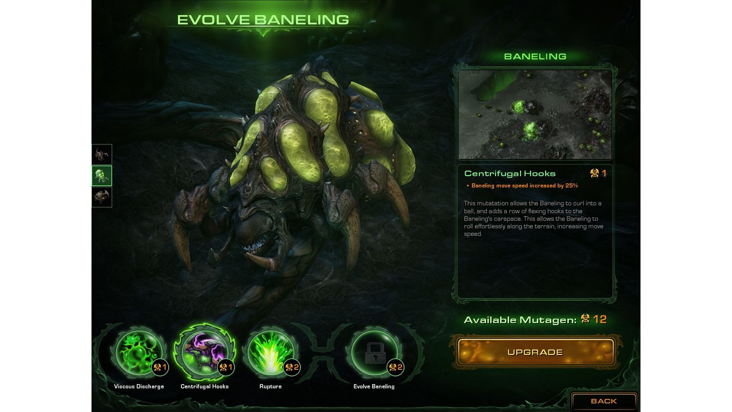 StarCraft 2: Heart of the SwarmEvolutionskammer: Upgrades für Berstlinge