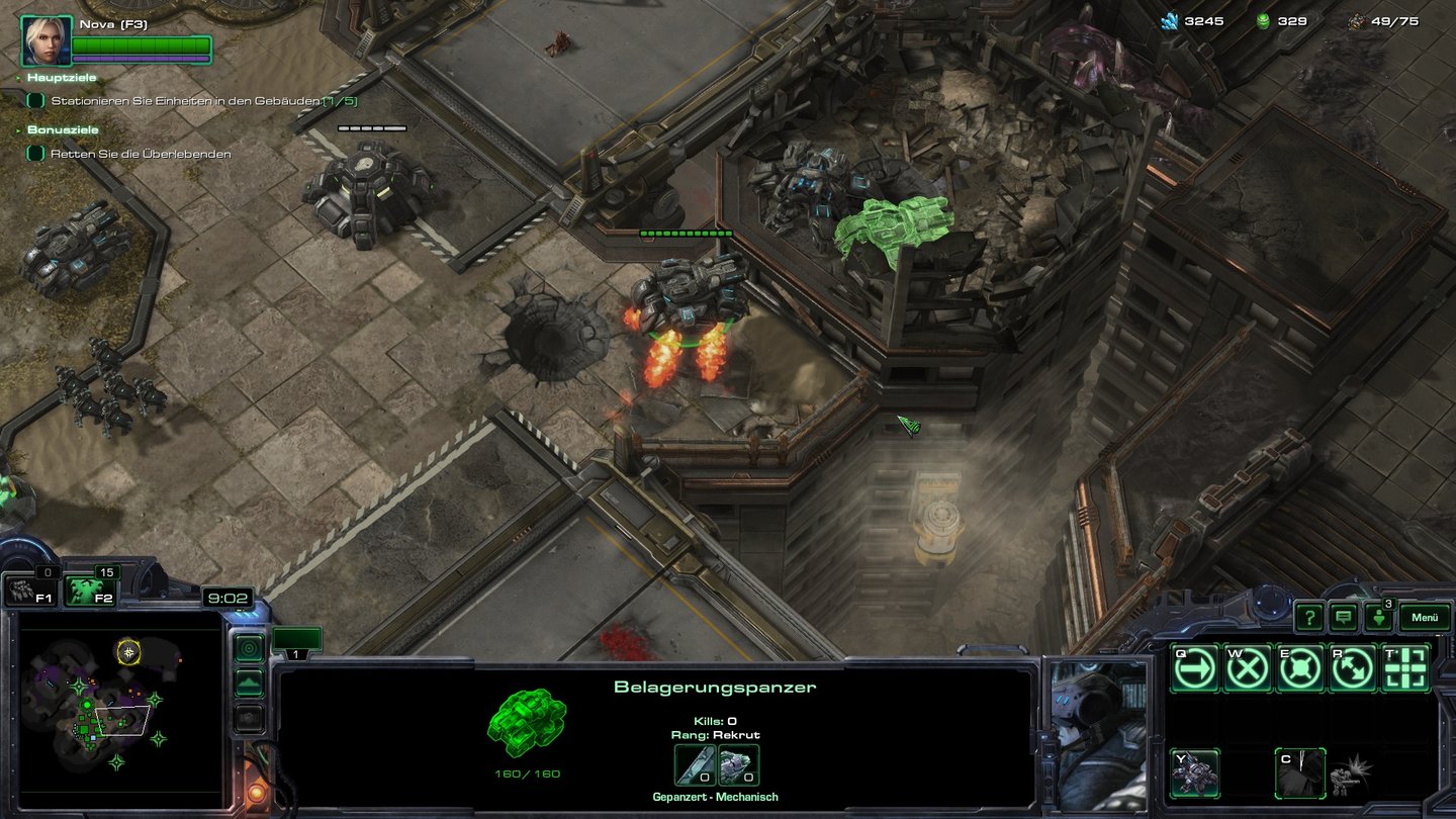 Starcraft 2: Novas GeheimmissionenMit seinen Sprungdüsen erreicht unser Belagerungspanzer eine bessere Feuerposition.