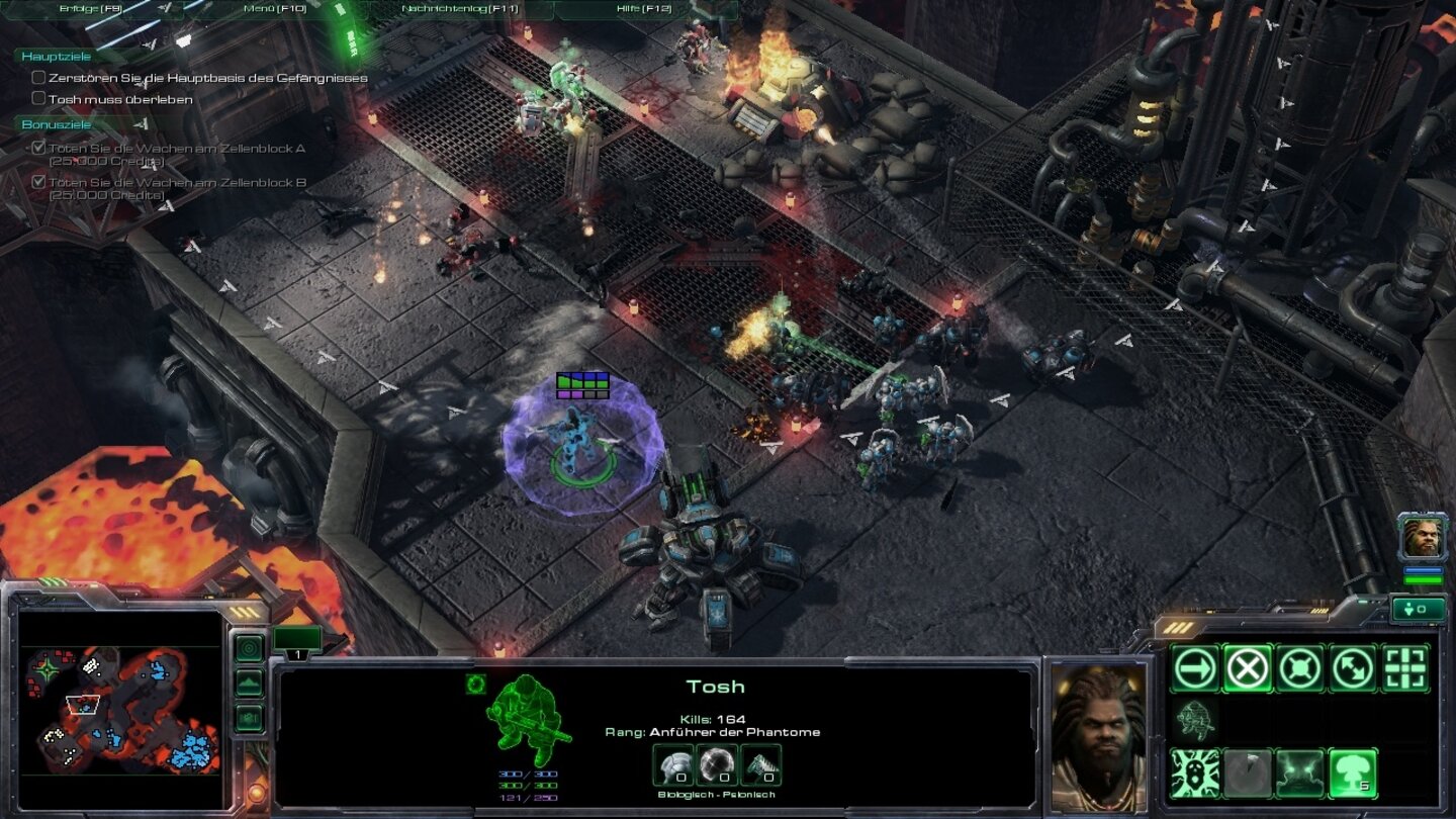 Starcraft 2: Wings of Liberty Der unsichtbare Tosh kämpft gemeinsam mit KI-Soldaten.