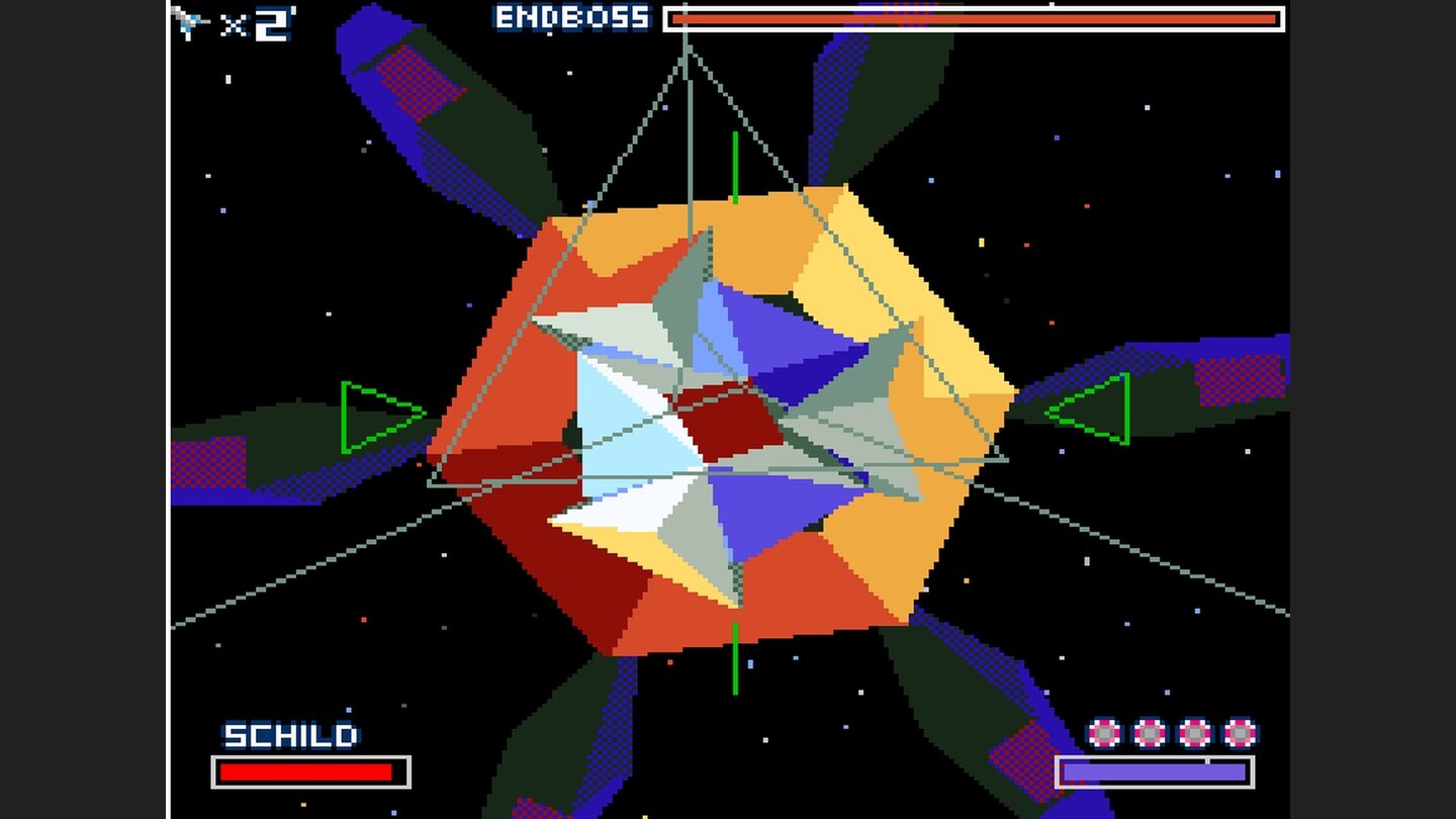 StarwingTraktor-Terror: Dieser Gegner fesselt Fox Arwing mit einem Magnetstrahl. Die Lösung: Das Raumschiff mit den Schultertasten rotieren lassen.