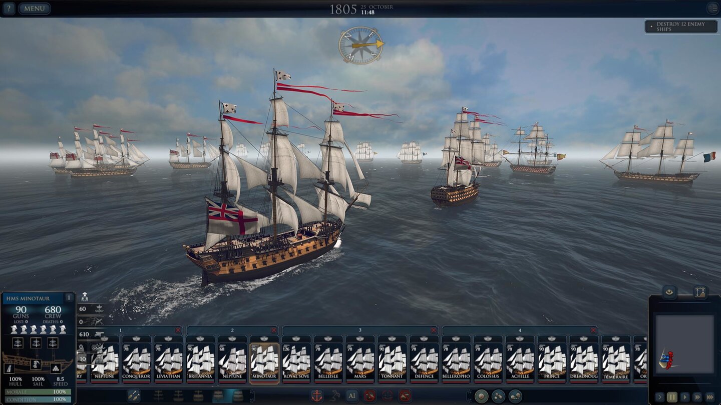 In Ultimate Admiral: Age of Sails stecht ihr in See und erlebt Schlachten aus den napoleonischen Kriegen und der amerikanischen Revolution.