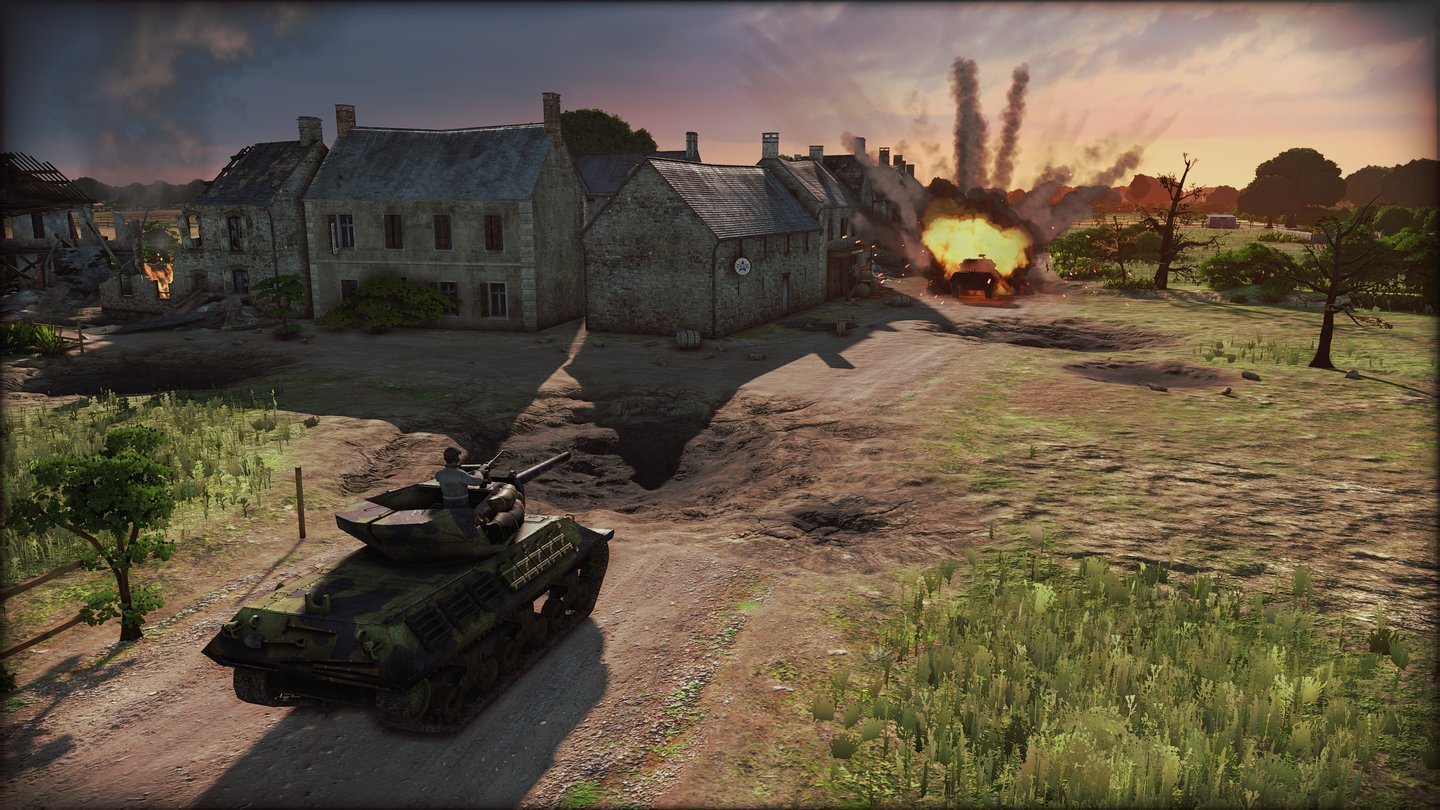 Steel Division: Normandy 44Steel Horizon setzt auf realistische Sichtlinien. Panzer lassen sich hinter Gebäuden verstecken.