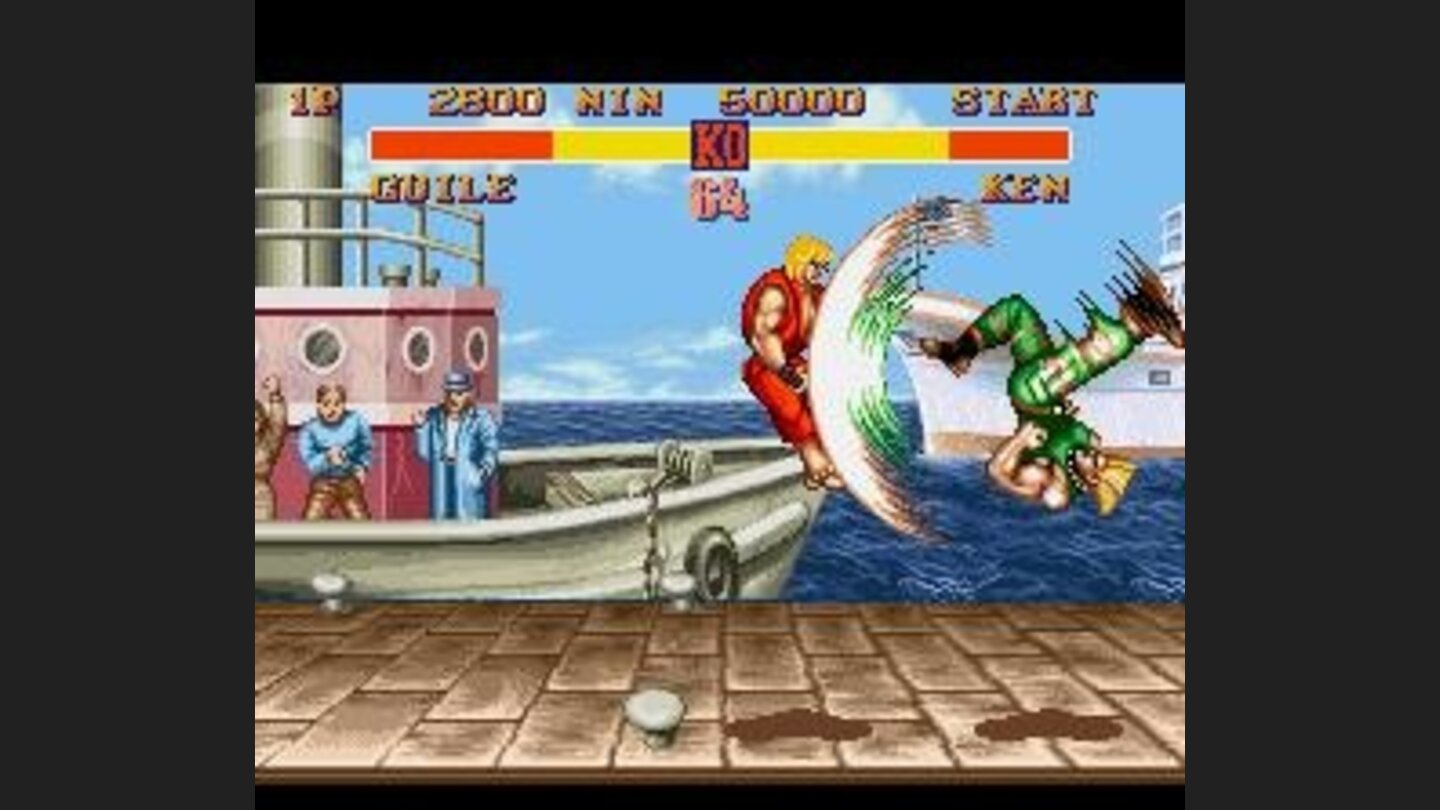 The impact moment is close: in instants, Ken will feel Guiles Flash Kick power size!