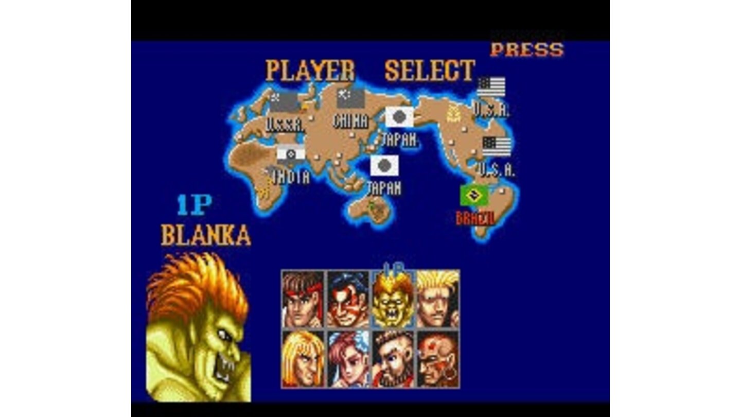 In this original version there are 8 different fighters available. As you can see, the character portraits are not very sophisticated in this version.