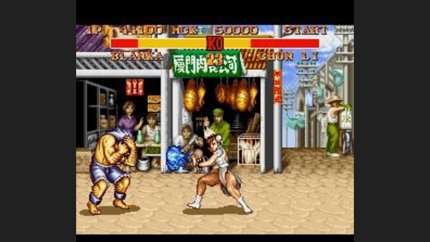 In this version, Chun-Li has a fireball: its very similar of Dhalsims; the only difference is the color.