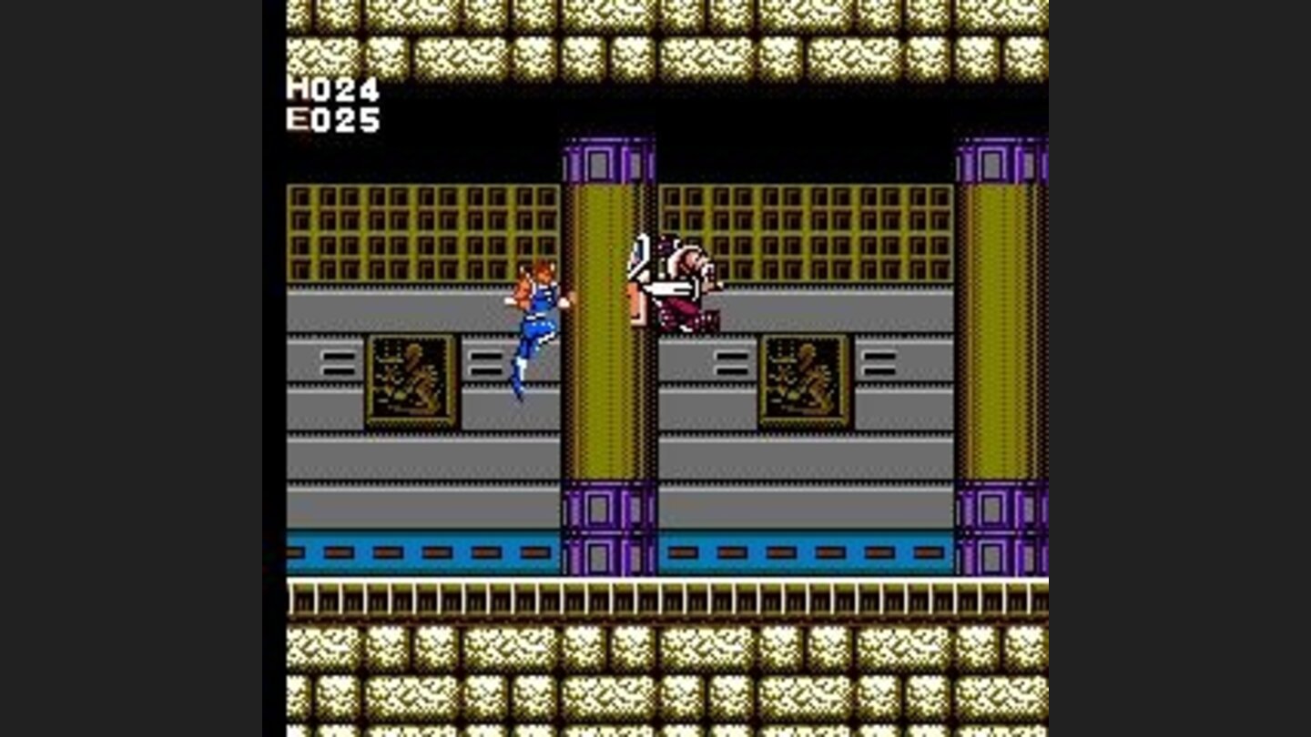 This shielded enemy is vulnerable only via his jumping speed