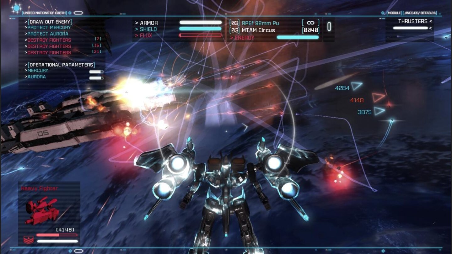 Strike Suit zeroAls Roboter ist man ausgeliefert wie eine Bleiente auf der Kirmes -- wenn die Bleiente einen 96fach-Raketenwerfer hätte.