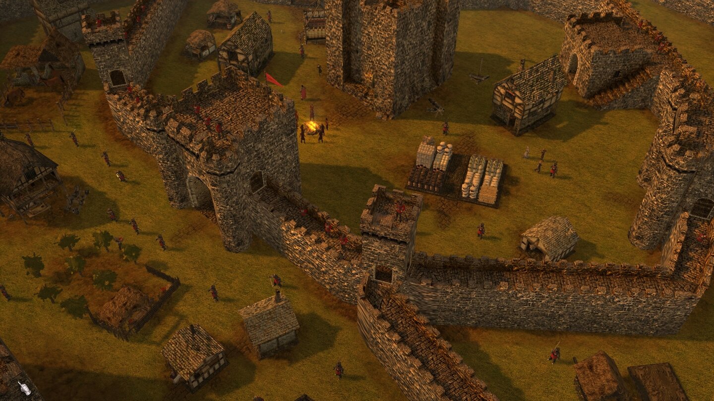 Stronghold 3Solch eine große Burg erfordert eine sorgfältig geplante Infrastruktur.