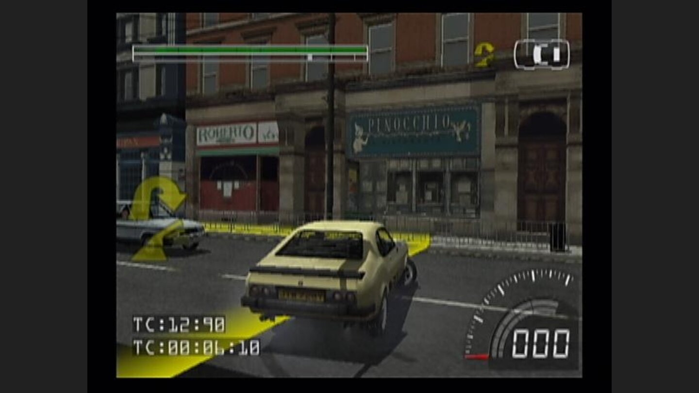 Follow the yellow markers on the road... Youll need to precisely follow the onscreen and verbal prompts in order to make the director happy (who for some reason wants all the stunts in one take).