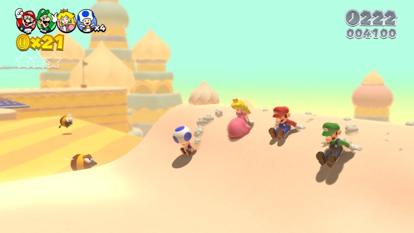 Super Mario 3D WorldAbwechslung bei den Umgebungen wird groß geschrieben, von der Wüste ...