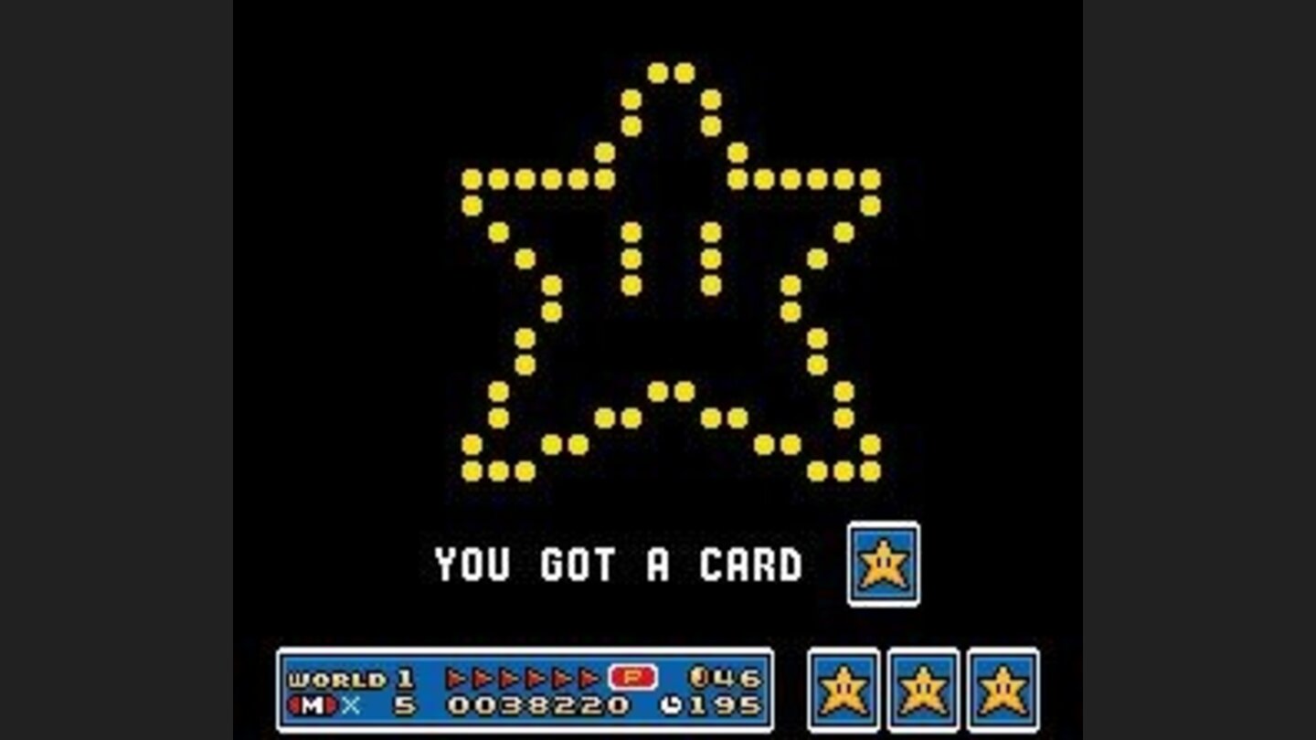 This happens when the player collect three same cards: a fire-worked item in the sky!