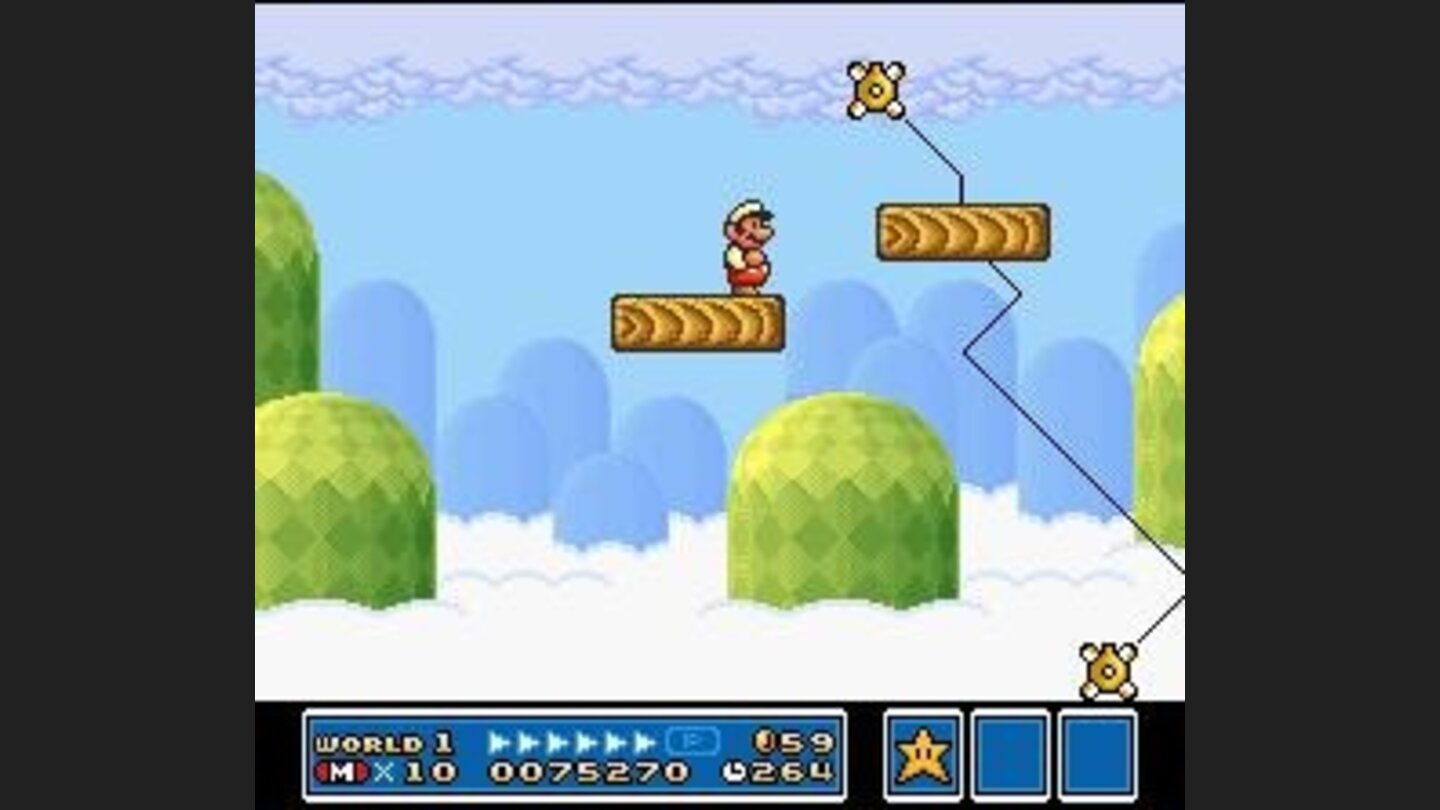 In some levels, there are platforms like these. Be careful when crossing them or a false step can puts you in danger...