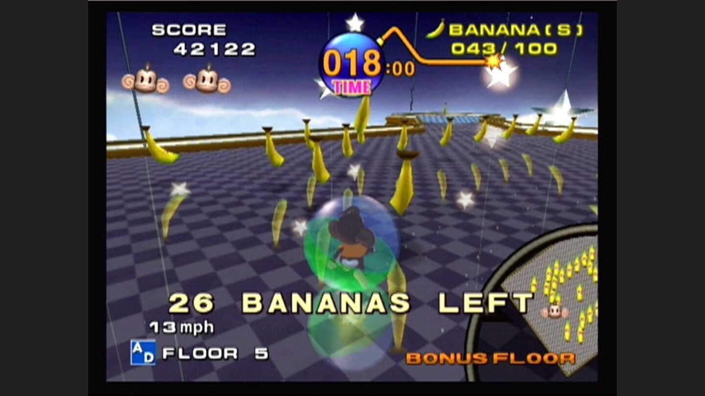 Collect bananas on a bonus level