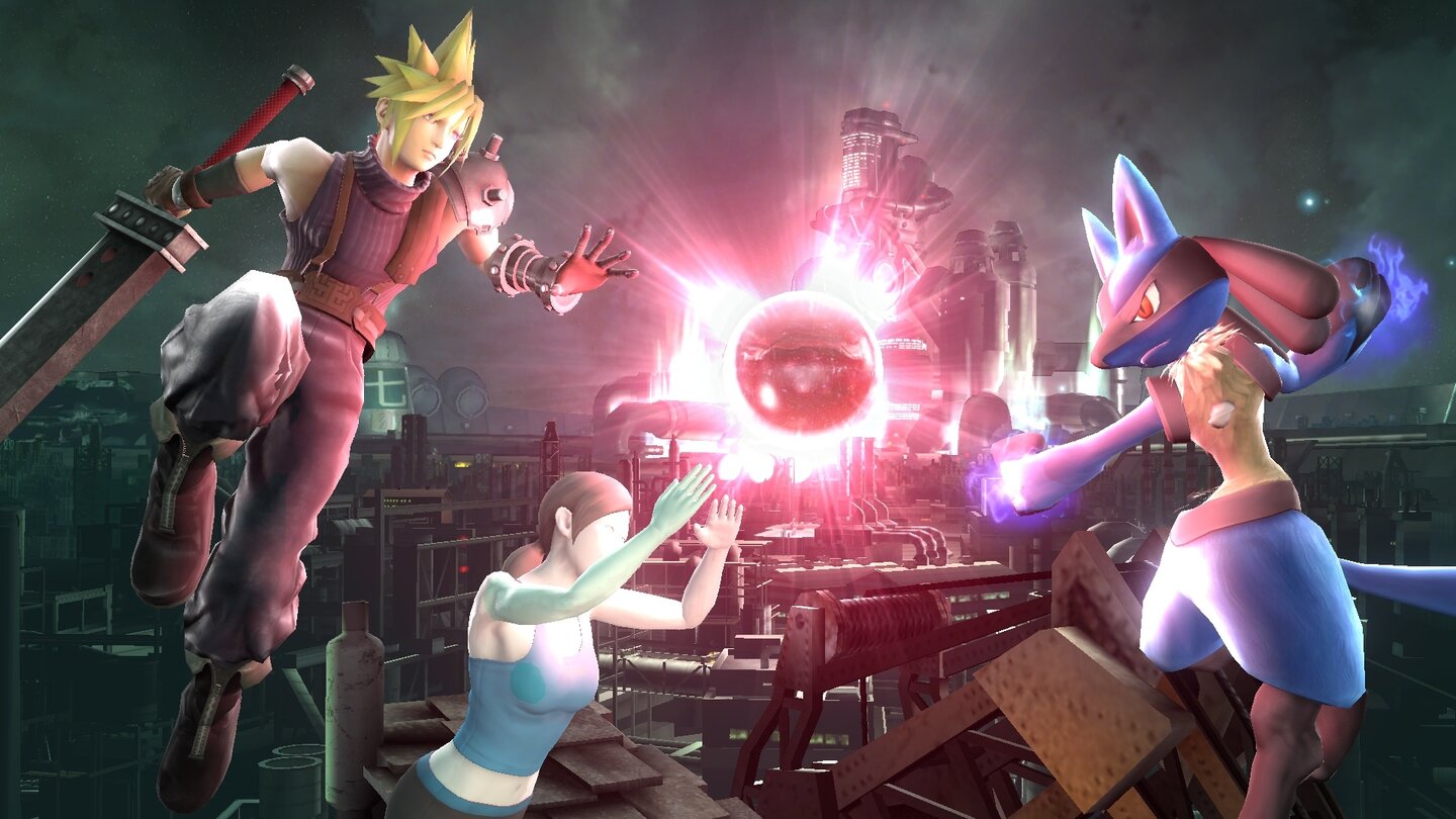 Super Smash Bros. mit Cloud Stife aus Final Fantasy 7