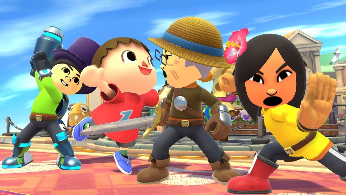 Super Smash Bros. - Screenshots der Wii-U-VersionDie Körper der Mii-Fighter sind deutlich detaillierter gestaltet, als wir es von den Miis kennen. Das sieht auf den ersten Blick reichlich seltsam aus.