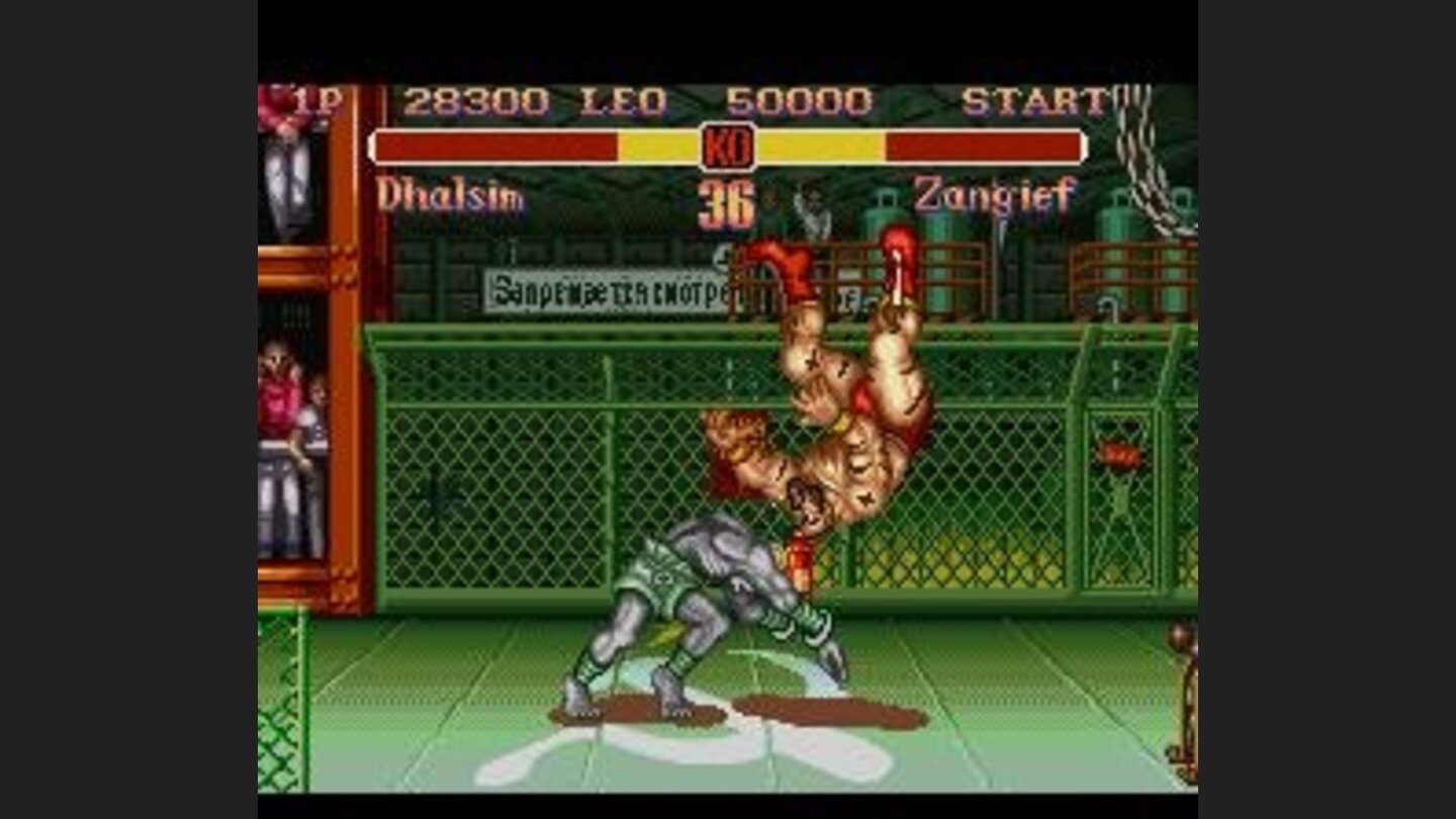 Dhalsim launches Zangief with a successful throw.