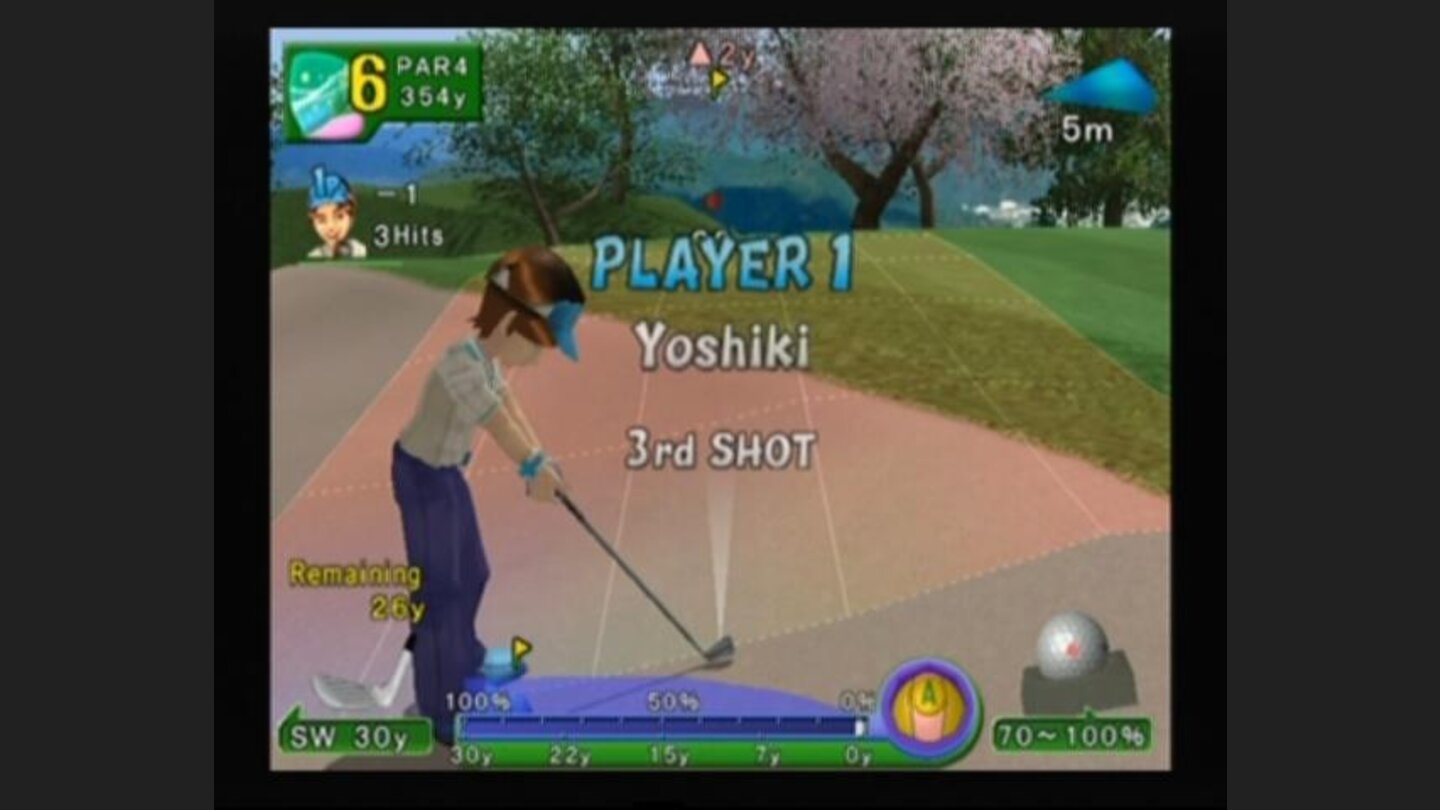 Hm, what a predicament (the transparent purple color above the swinging bar is actually displayed terrain ahead of you)