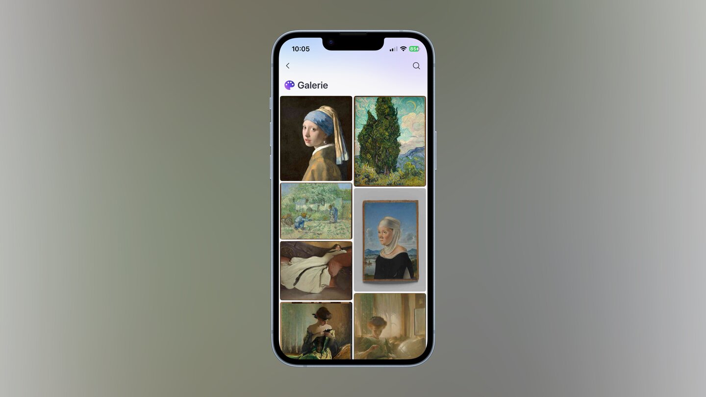 SwitchBot AI Art Frame App - Die Galerie bietet eine Auswahl frei verwendbarer Bilder im japanischen Stil.