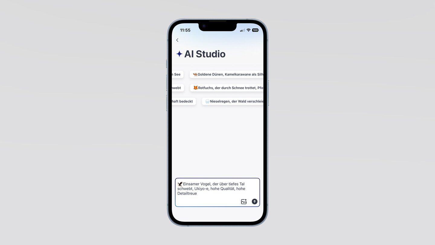SwitchBot AI Art Frame App - Es gibt diverse Prompt-Templates, um eigene Bilder zu generieren. Ihr könnt aber auch euren eigenen verwenden.