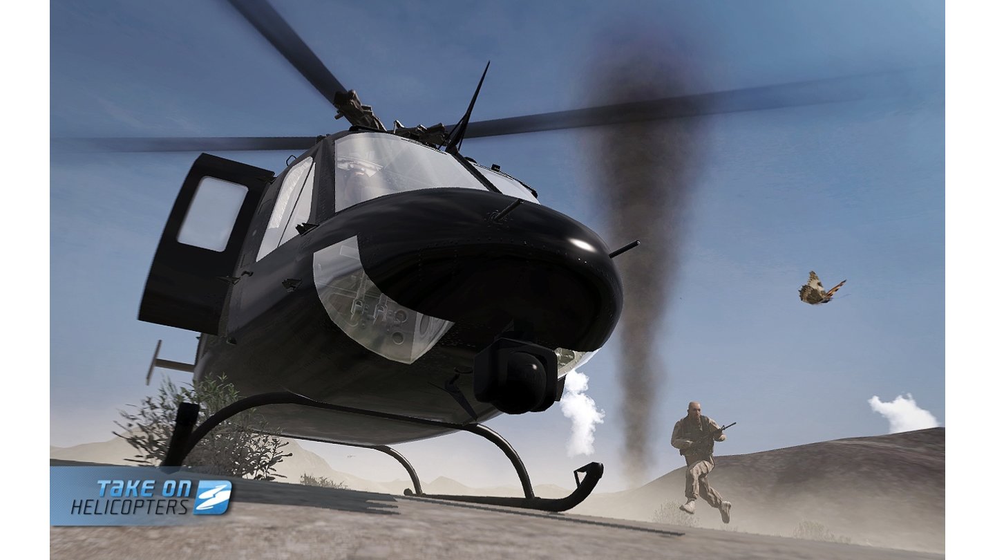 Take On HelicoptersScreenshots zur Militärkampagne, die den Spieler nach Asien führen wird. Während Take On Helicopters größtenteils eine zivile Simulation ist, wird es auch eine Kampagne mit Militärmissionen geben. Dementsprechend können es auch militärische Hubschrauber aus allen drei im Spiel dargestellten Helicopter-Klassen geflogen werden.