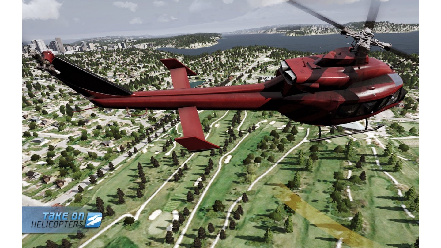 Take On HelicoptersDas Stadtzentrum von Seattle ist eines der beiden Einsatzgebiete von Take On Helicopters.