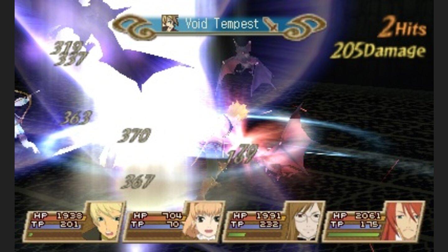 Tales of the AbyssNeben normalen Attacken, führt ihr die sogenannten Artes und Overlimits aus.
