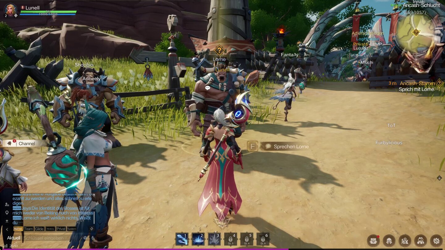 Gerade die Hub-Areale sind sehr belebt, hier stellt sich das typische MMO-Gewusel rund um Questgeber ein.