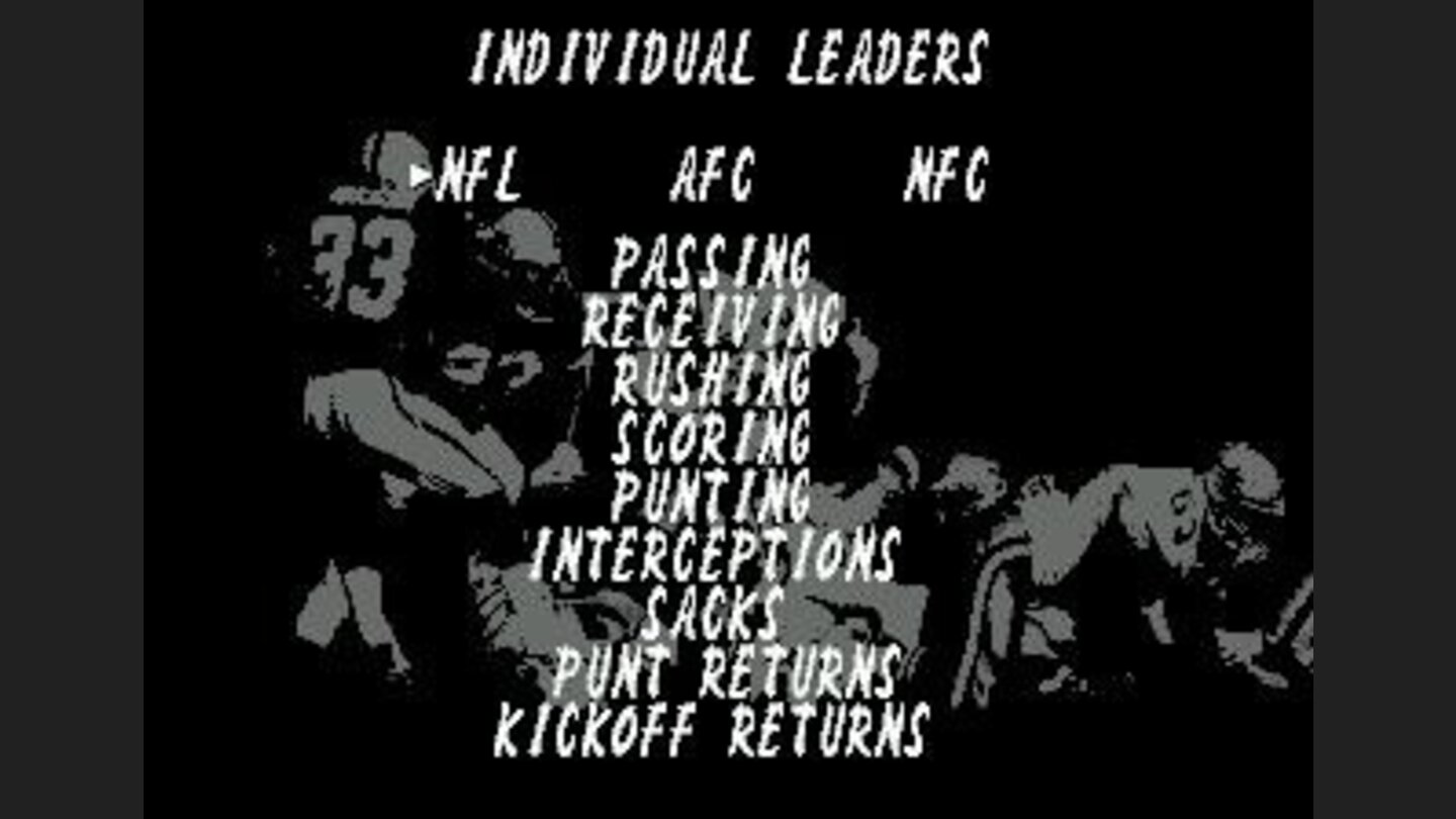 NFL leaders in various categories