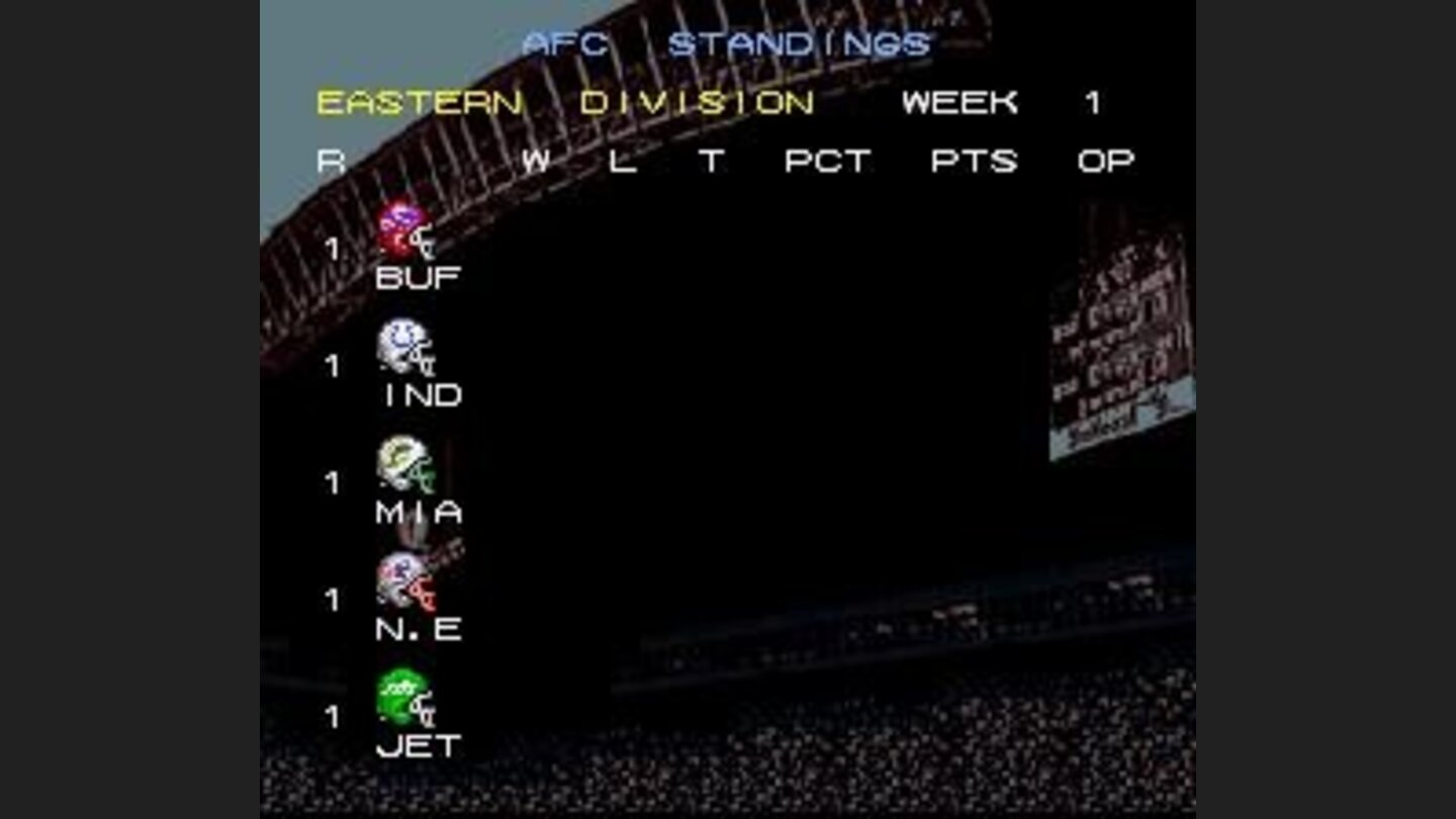 Division standings