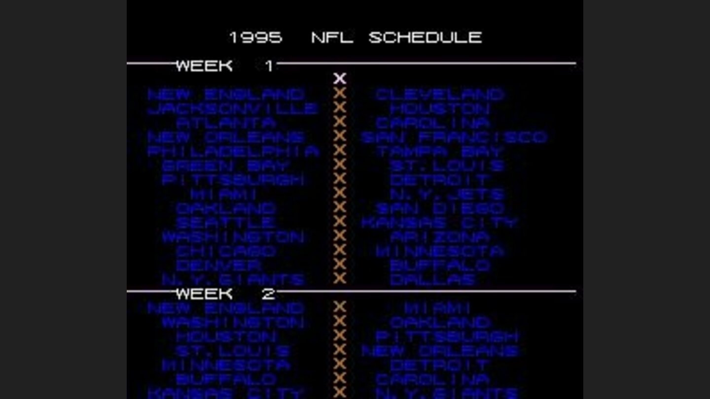 Season: schedule