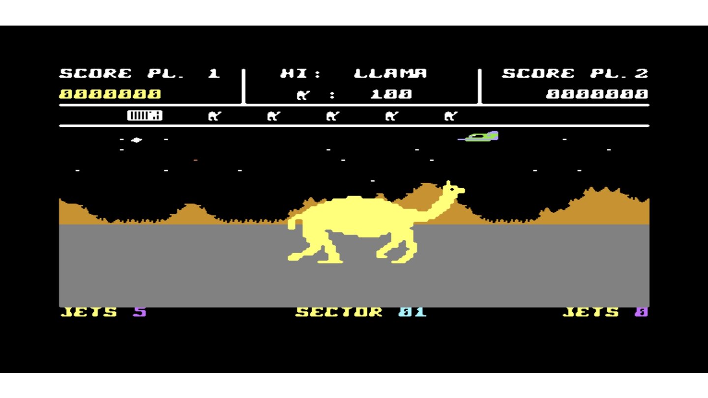 TempestJeff Minters Attack of the Mutant Camels entstand 1983 als Parodie auf das Star-Wars-Lizenzspiel The Empire Strikes Back.
