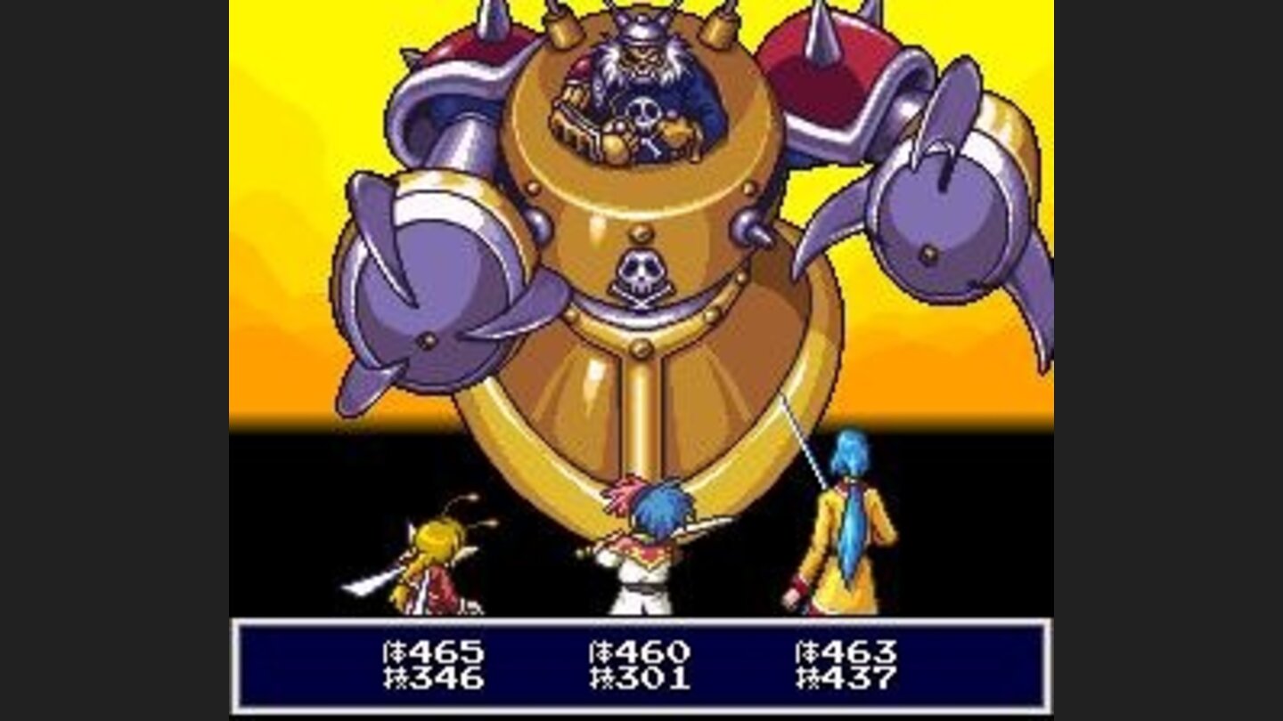 Fighting a mighty robotic boss