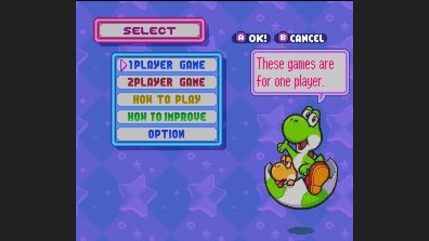 This is the game mode selection screen. Choose your favorite and good game!