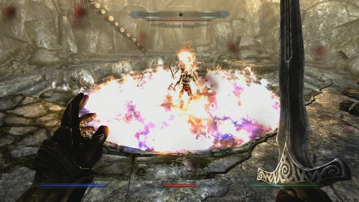 The Elder Scrolls 5: Skyrim (Xbox 360)... die wir per Feuerzauber in ein Flammenmeer verwandeln.