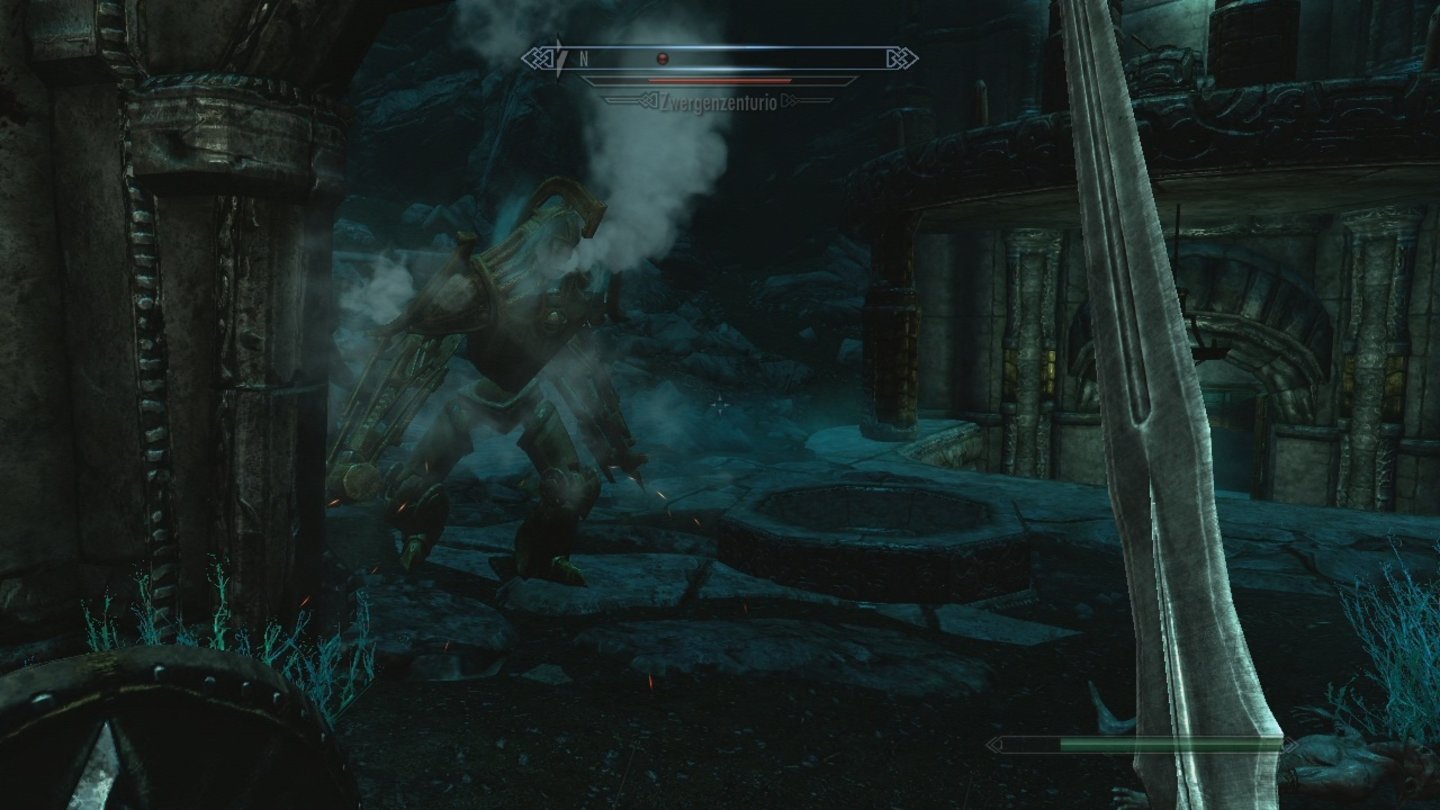The Elder Scrolls 5: Skyrim (Xbox 360)Golem-ähnliche Zwergenzenturios bewachen unterirdische Ruinen.