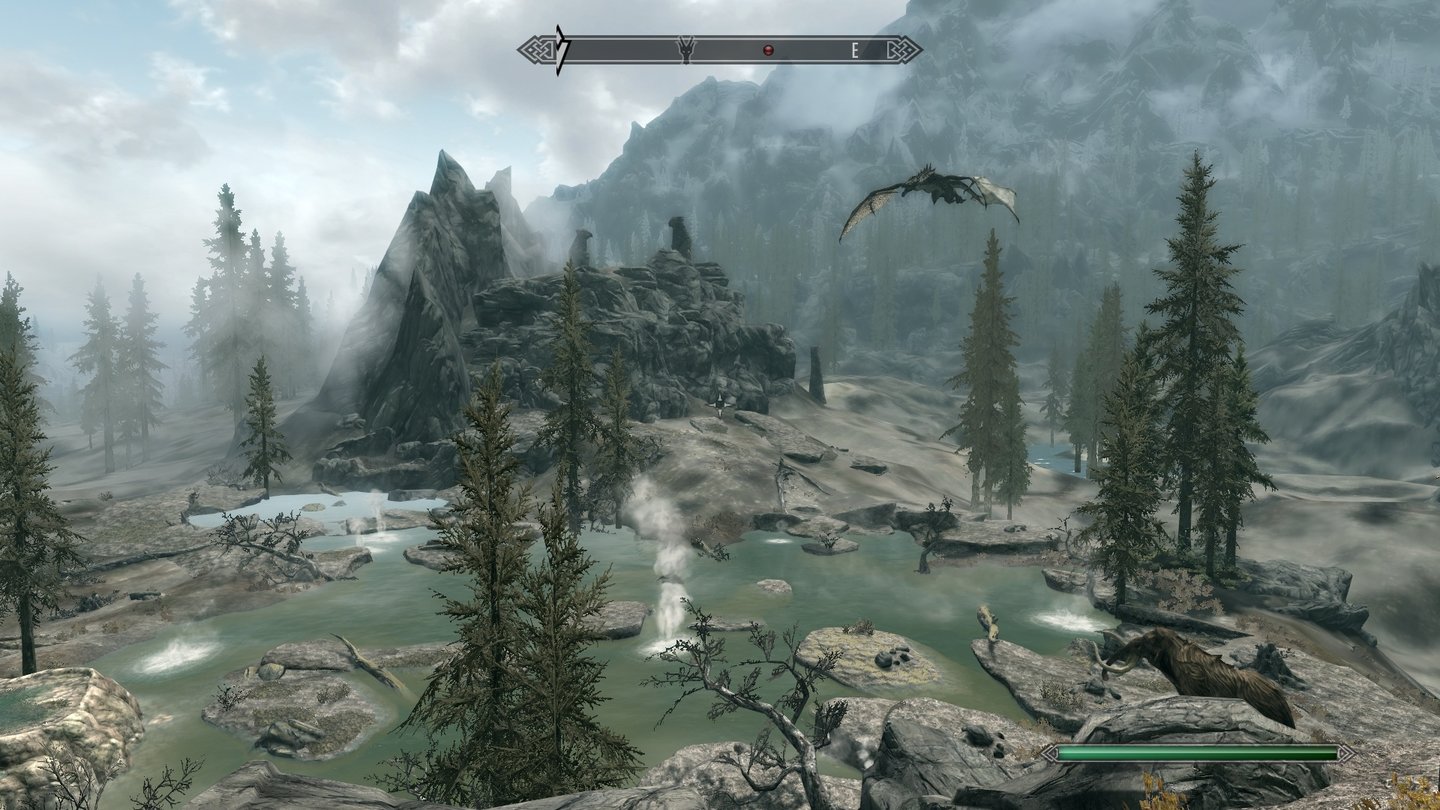 The Elder Scrolls 5: Skyrim (PC-Version)Von wegen kaltes Himmelsrand: Dank ihrer warmen Quellen ist die Provinz Ostmarsch schön heimelig.