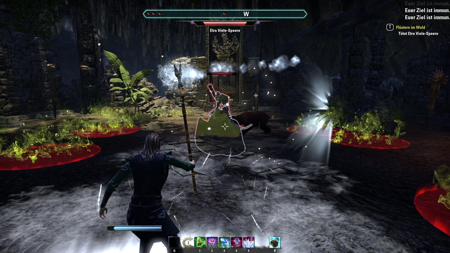 The Elder Scrolls Online: MurkmireBei den Kämpfen in argonischen Ruinen müssen wir mit Fallen und Bodeneffekten klarkommen.